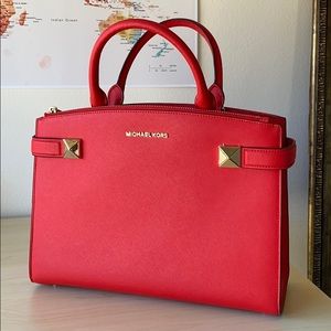 Michael Kors Red Handbag w/ Cross Body Strap